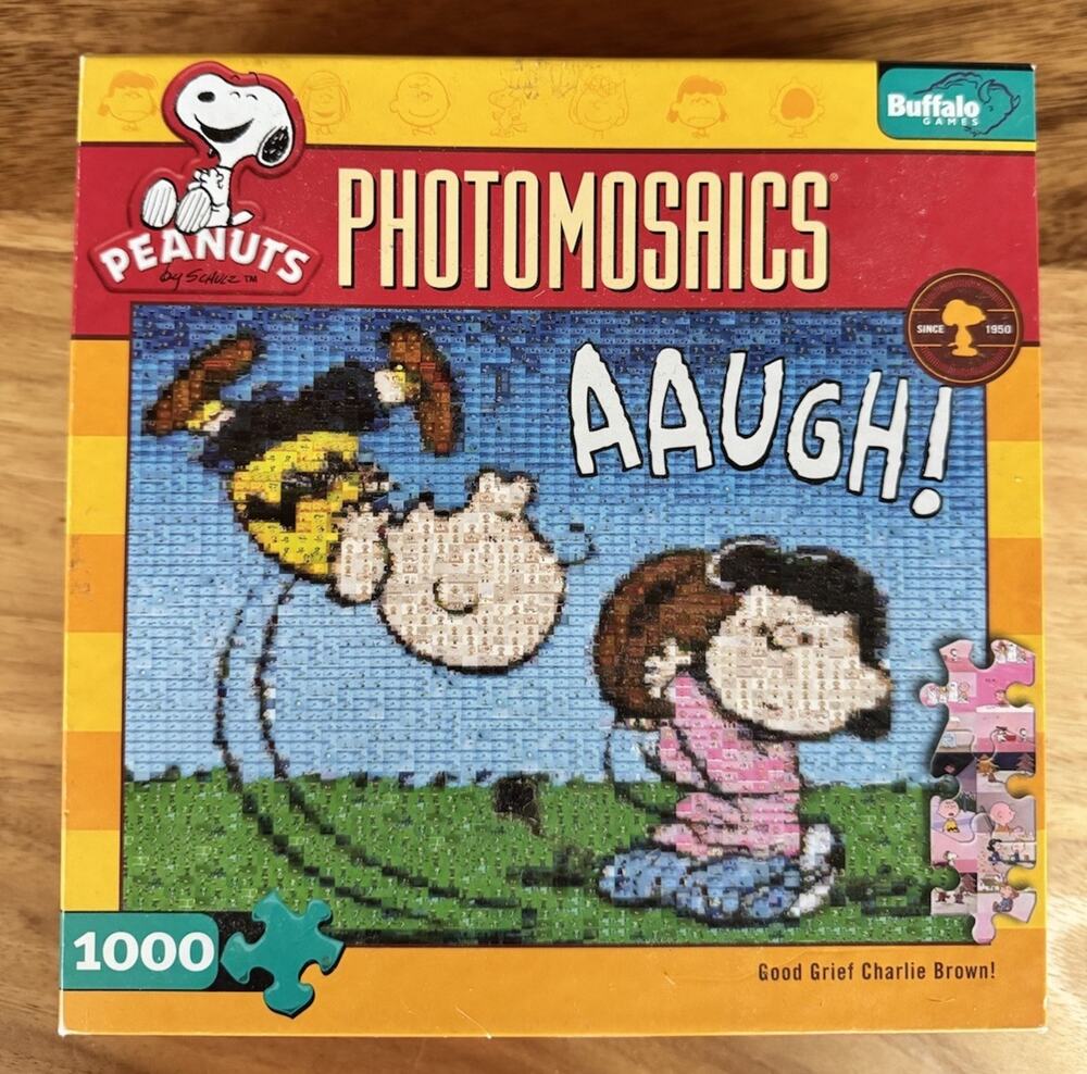 Good Grief Charlie Brown Peanuts Photomosaic 1000 Piece Puzzle Lucy Football